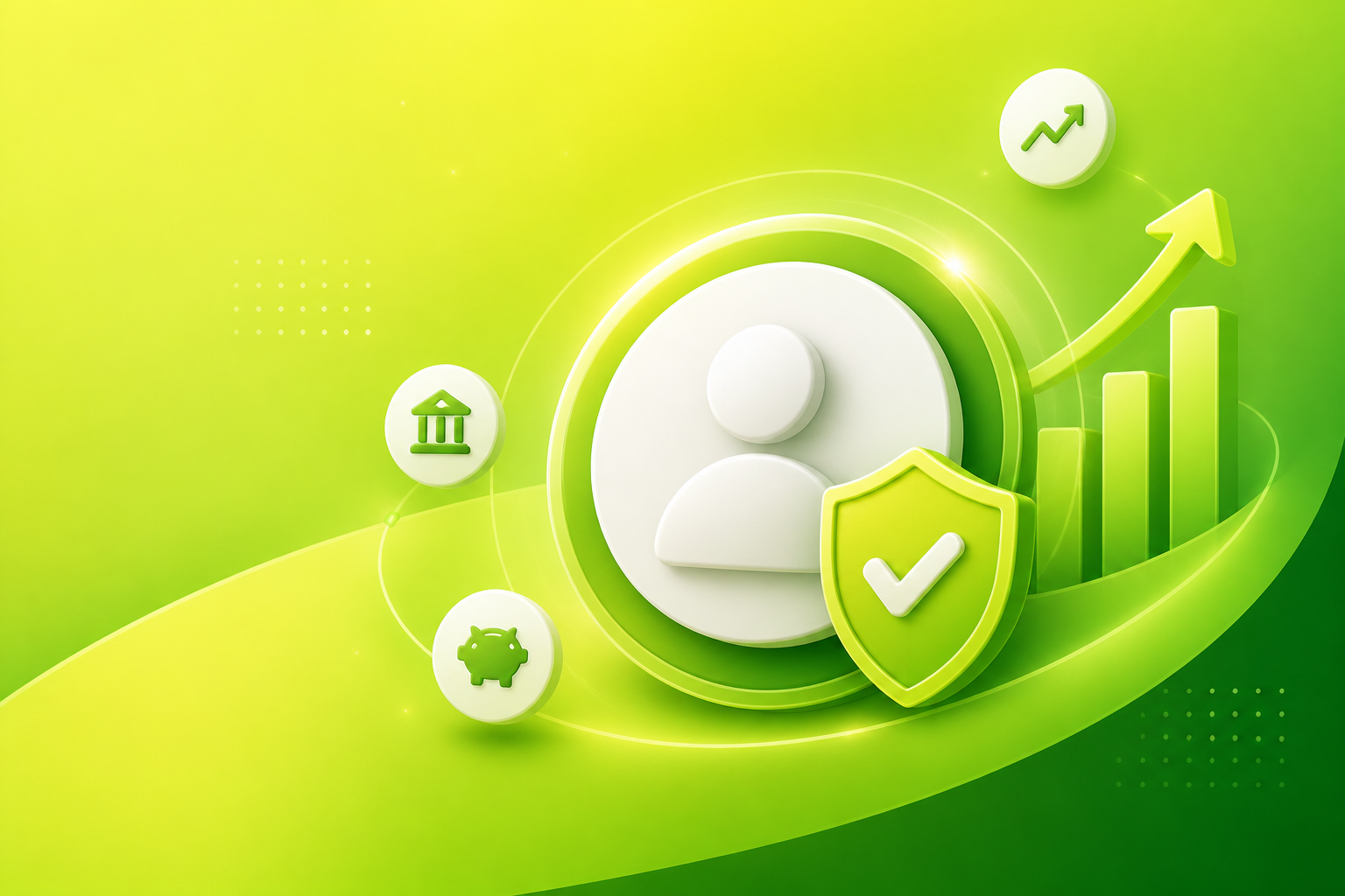 Secure account and financial growth illustration